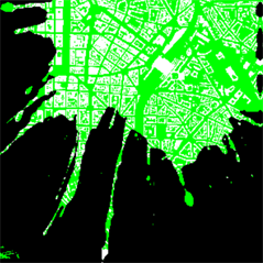 Das Bild zeigt einen Ausschnitt einer Stadtkarte von Düsseldorf. 